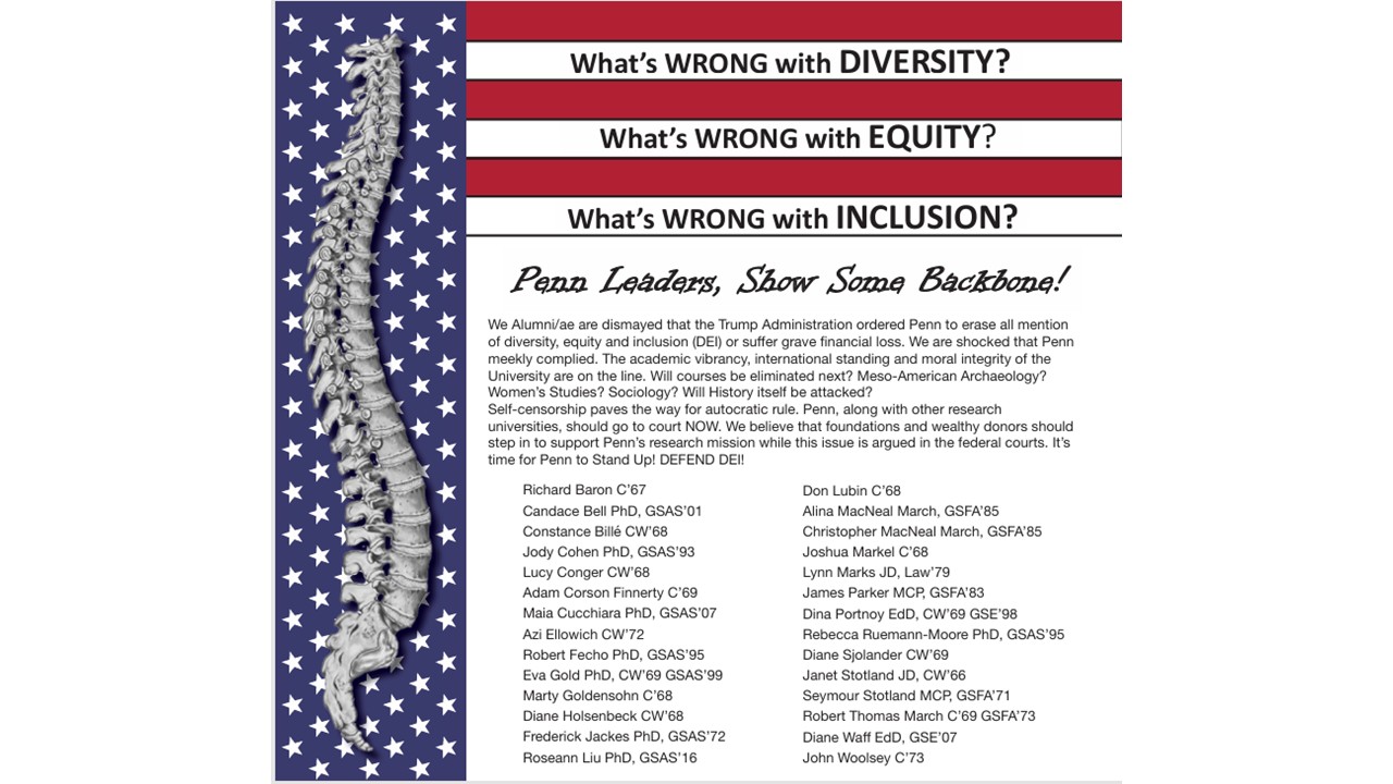 Content of the DP ad:
What's Wrong with DIVERSITY?
What's Wrong with EQUITY?
What's Wrong with INCLUSION?